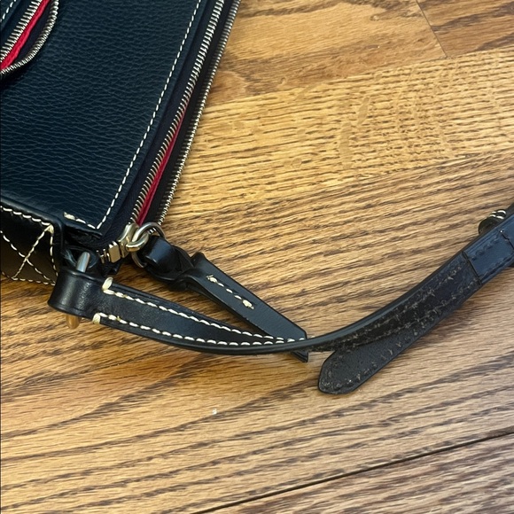 Dooney & Bourke Pebbled Black Leather Crossbody Bag with Gold Logo - Picture 11 of 16